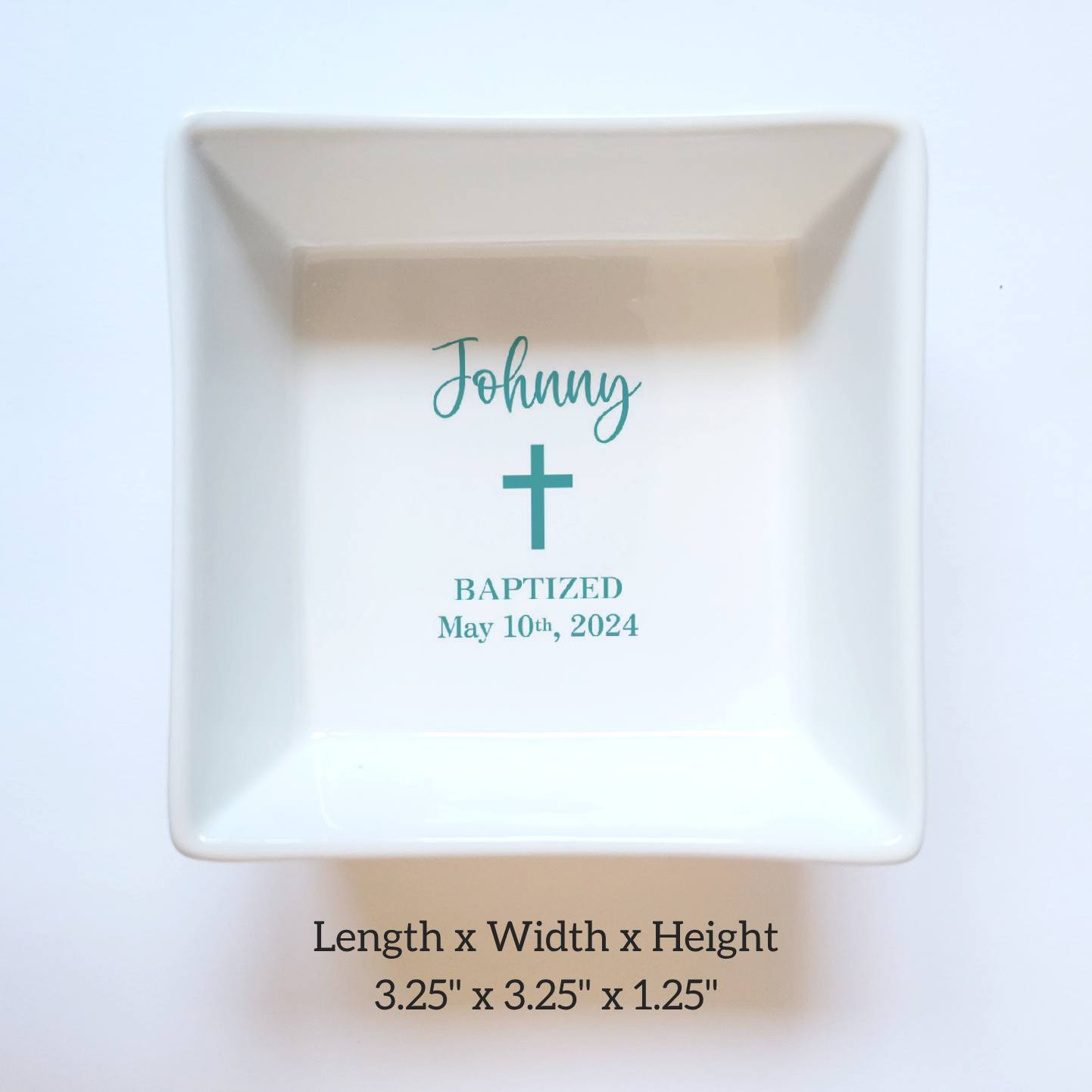 Personalized Baptism Jewelry Dish