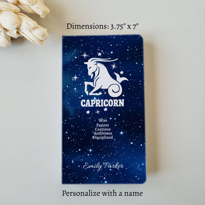 Personalized Capricorn Journal - Custom Zodiac Journal - 3.75" x 7"