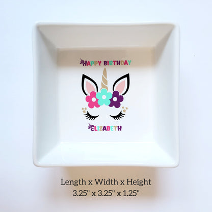 Unicorn Birthday Personalized Jewelry Dish