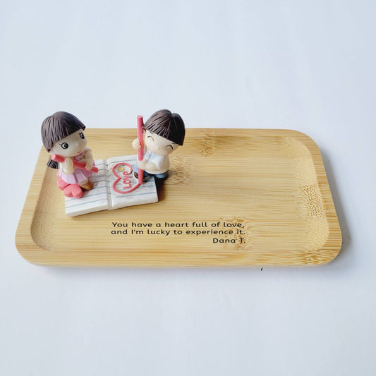 Personalized Love Story Bamboo Decorative Tray