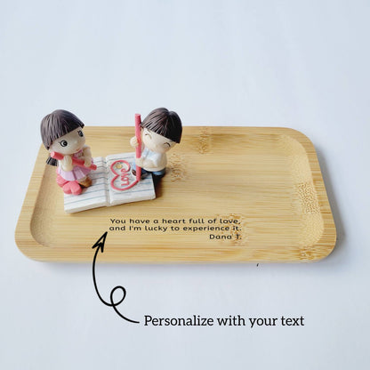 Personalized Love Story Bamboo Decorative Tray