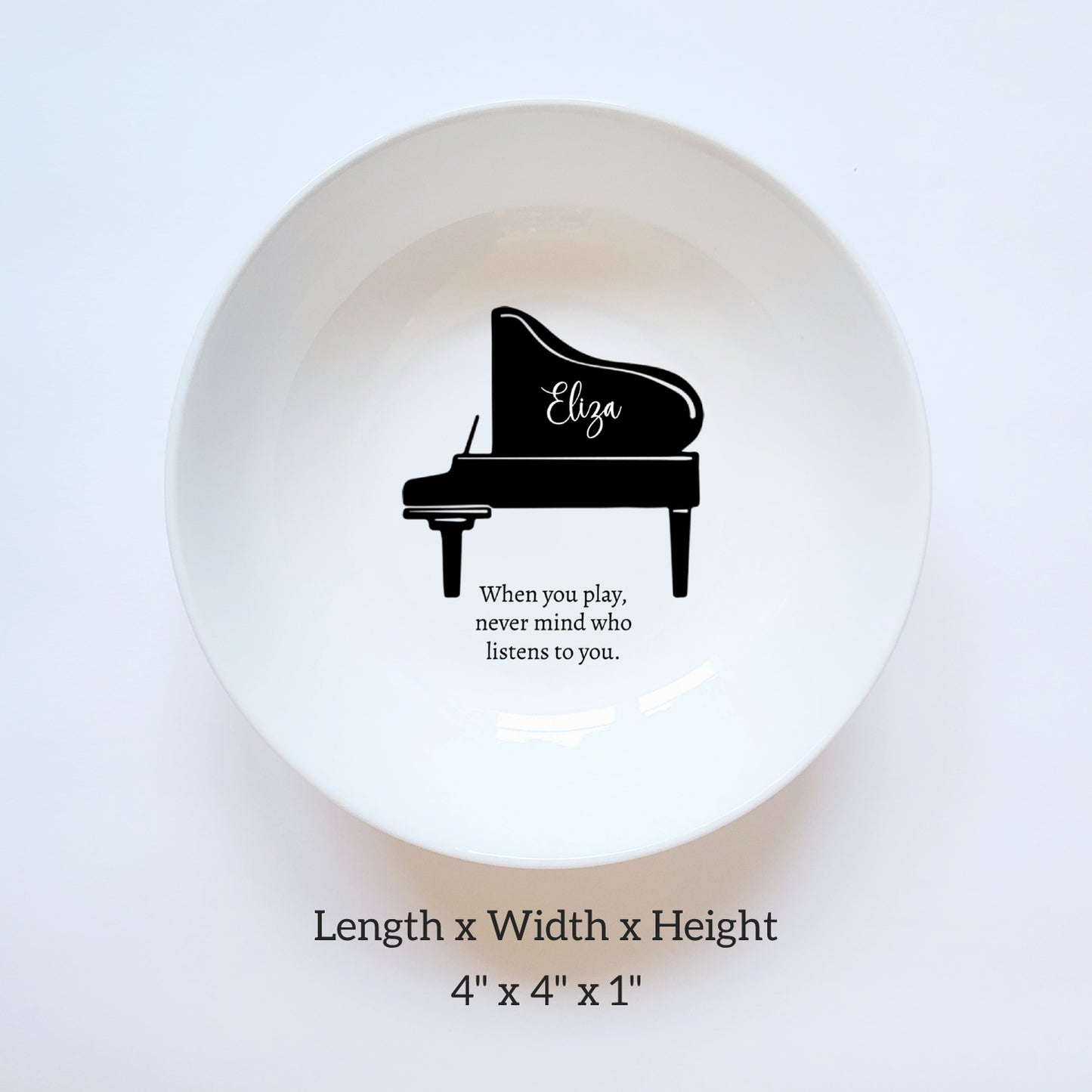 Personalized Grand Piano Ceramic Jewelry Storage - Custom Piano Teacher Appreciation Gift - Unique Pianist Showcase Gift