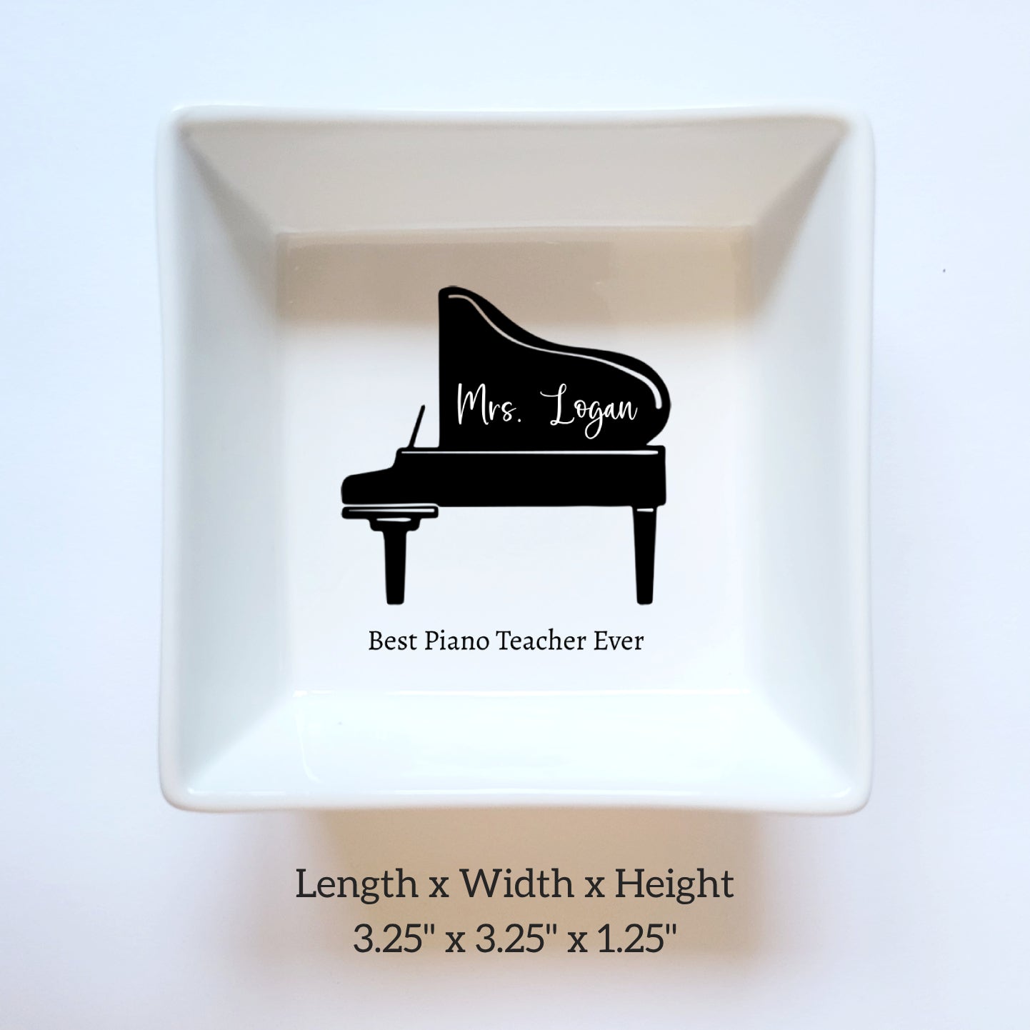 Personalized Grand Piano Ceramic Jewelry Storage - Custom Piano Teacher Appreciation Gift - Unique Pianist Showcase Gift