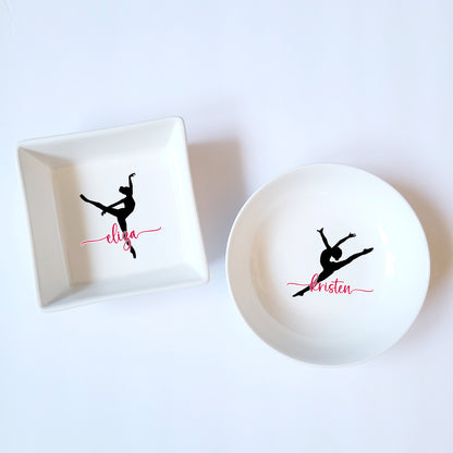 Dancer Name Jewelry Ring Dish - Personalized Ceramic Jewelry Holder - Ballerina Contemporary Modern Jazz - Dance Teacher Appreciation Gift