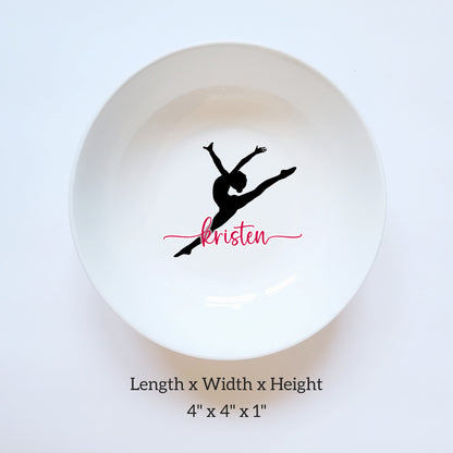 Dancer Name Jewelry Ring Dish - Personalized Ceramic Jewelry Holder - Ballerina Contemporary Modern Jazz - Dance Teacher Appreciation Gift