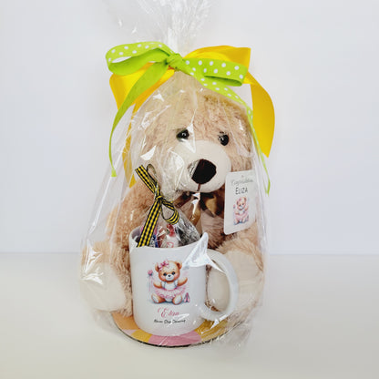 Personalized Ballerina Bear Plush Toy and Mug Gift Basket - Custom Dance Showcase & Competition Gift