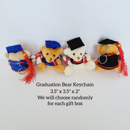 Personalized Graduation Bear Gift Box - Custom Jewelry Dish & Bear Keychain