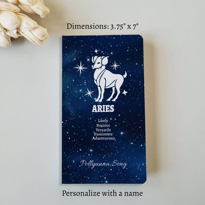 Personalized Aries Journal - Custom Zodiac Journal - 3.75" x 7"