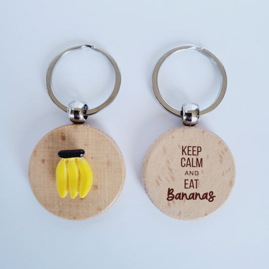 Mini Banana Laser Engraved Funny Quote Wooden Keychain - Thanks a Bunch Appreciation - I am Bananas Accessories