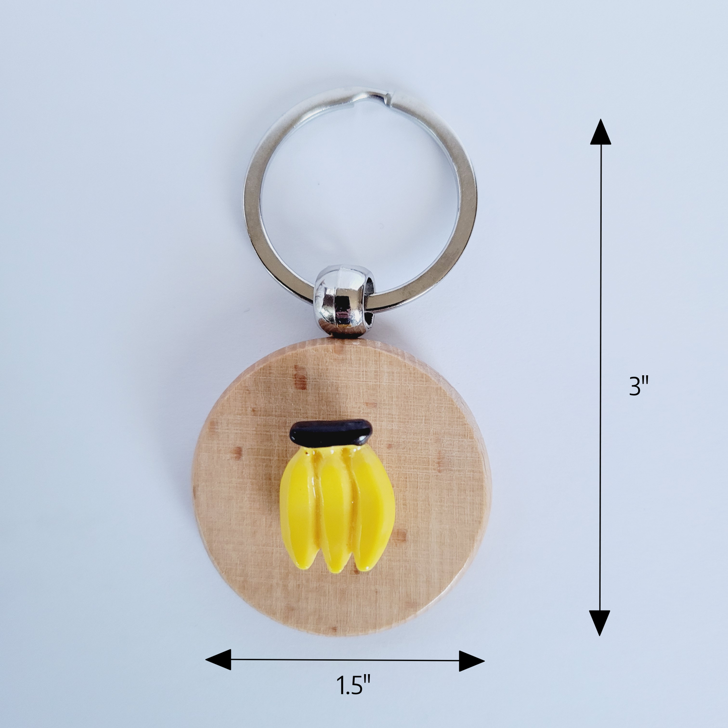 Mini Banana Laser Engraved Funny Quote Wooden Keychain - Thanks a Bunch Appreciation - I am Bananas Accessories