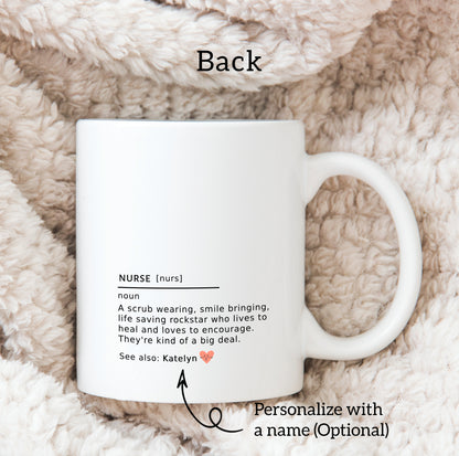 Personalized Ceramic Mug for Nurse - Custom Nurse Meaning Cup - Stethoscope Nursing Gift