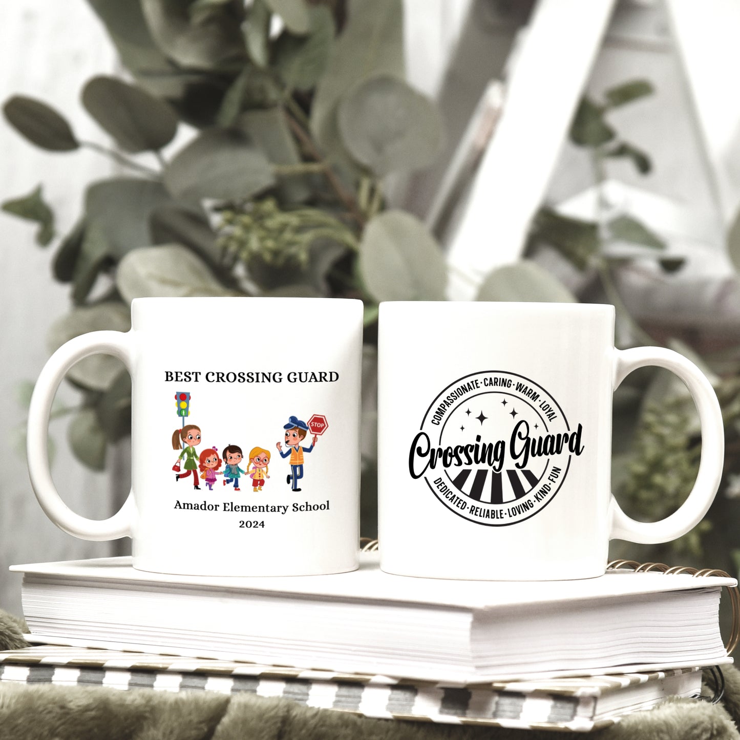 Personalized Best Crossing Guide Ceramic Coffee Mug - Custom Crossing Guard Appreciation Gift