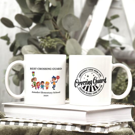 Personalized Best Crossing Guide Ceramic Coffee Mug - Custom Crossing Guard Appreciation Gift