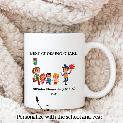 Personalized Best Crossing Guide Ceramic Coffee Mug - Custom Crossing Guard Appreciation Gift