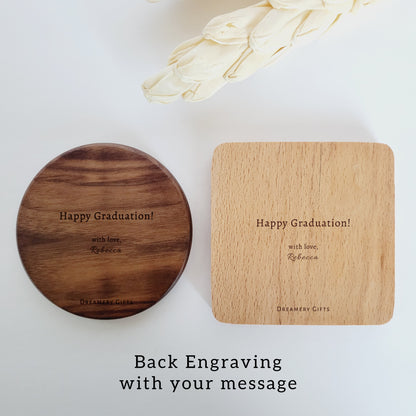 Personalized Laser Engraved Graduation Wooden Jewelry Holder - Custom Graduation Sentimental Gift